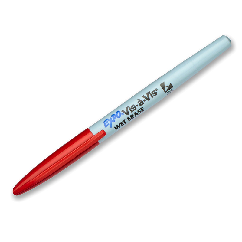 (24 Ea) Marker Vis A Vis Fine Red