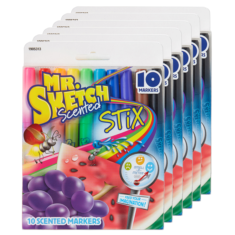 (6 Pk) Mr Sketch Scented Stix 10