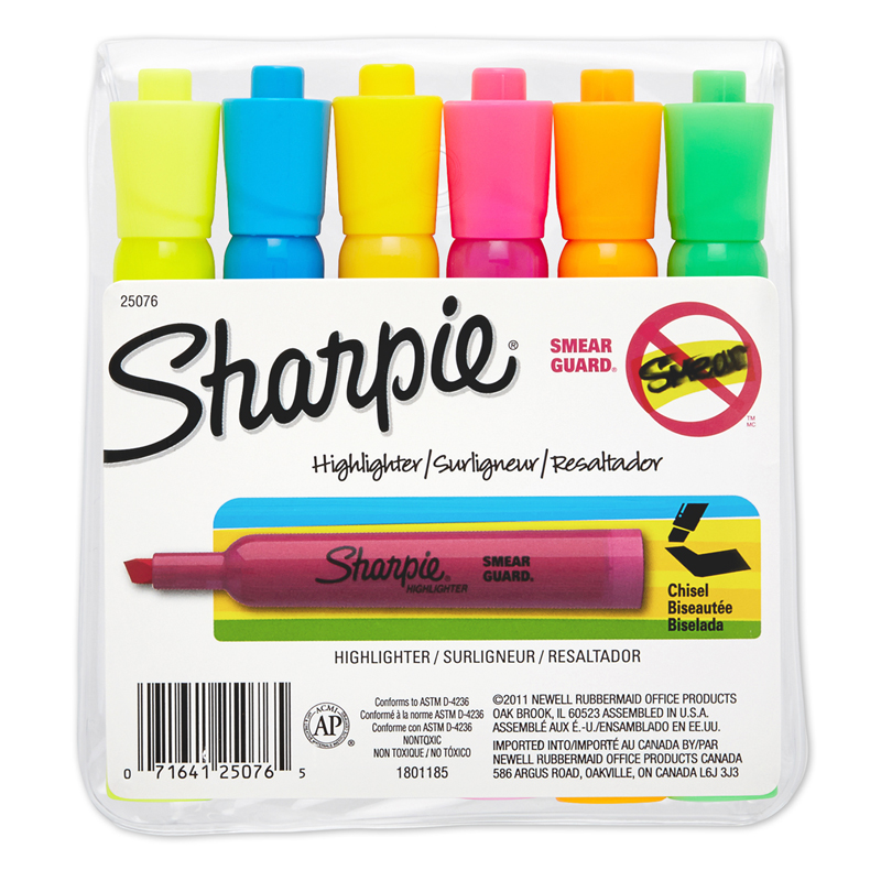 Sharpie Highlighter Six Pack