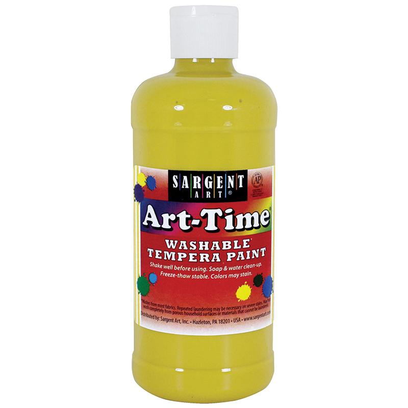 Yellow Art-Time Washable Paint 16oz