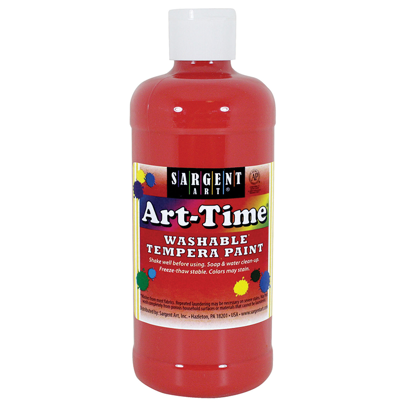 Red Art-Time Washable Paint 16 Oz