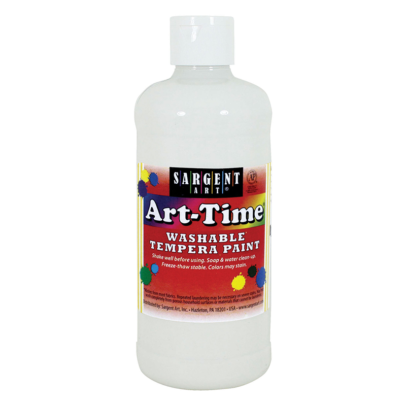 White Art-Time Washable Paint 16 Oz