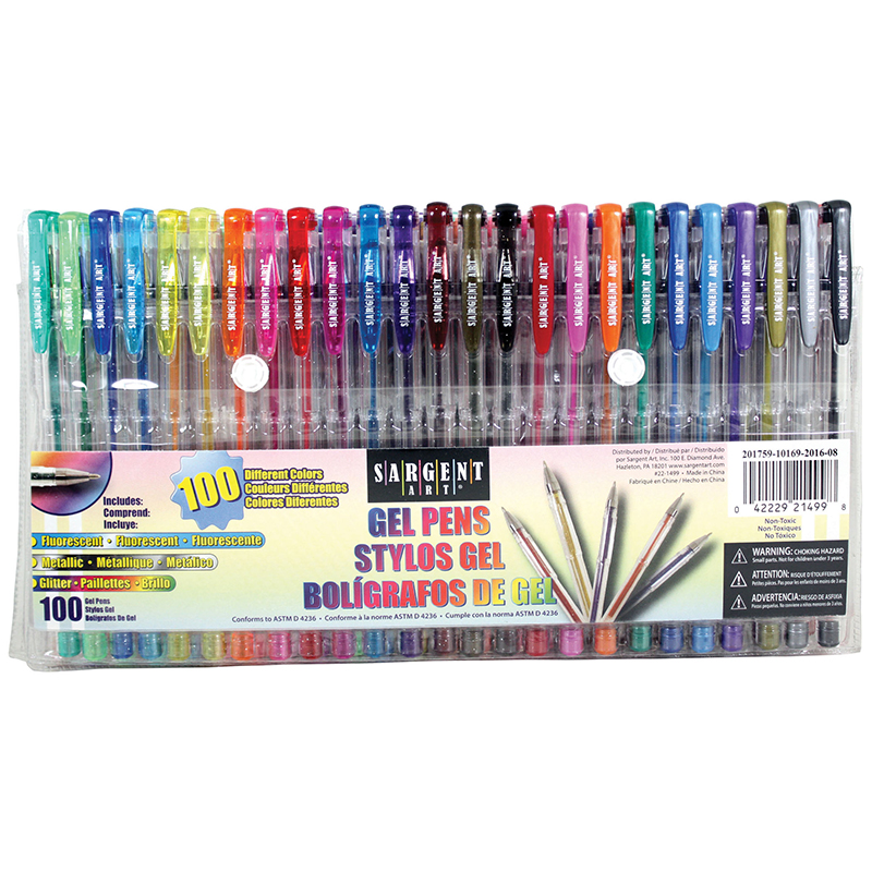Sargent Art Gel Pens Assorted 100pk