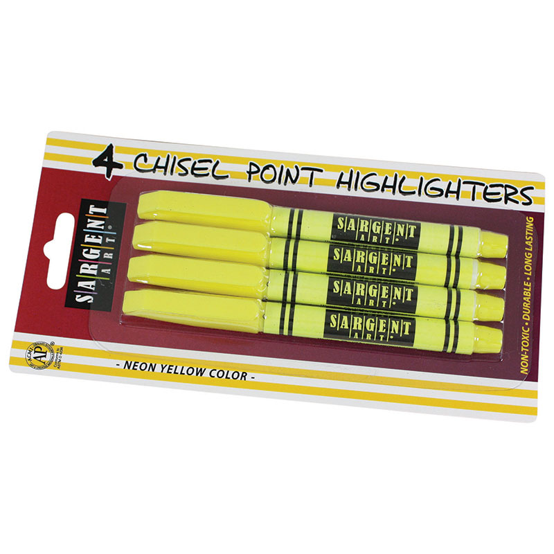 4ct Fine Tip Yellow Highlighter