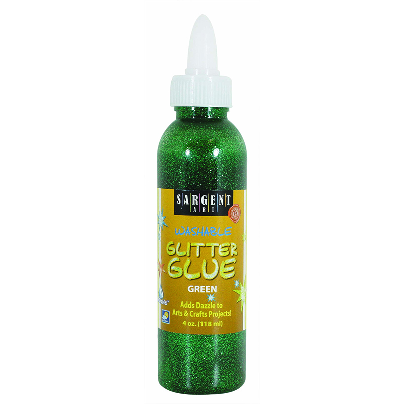 (12 Ea) 4oz Glitter Glue Green