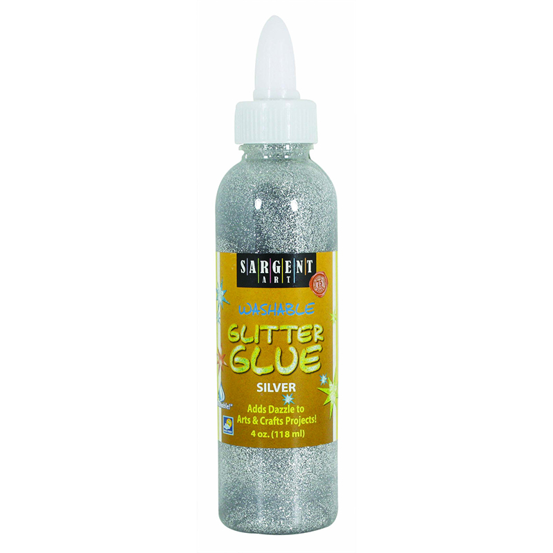 (12 Ea) 4oz Glitter Glue Silver