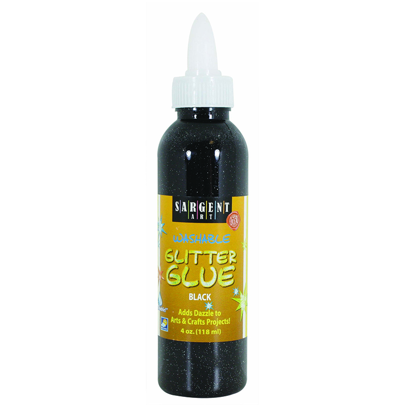 4oz Glitter Glue - Black