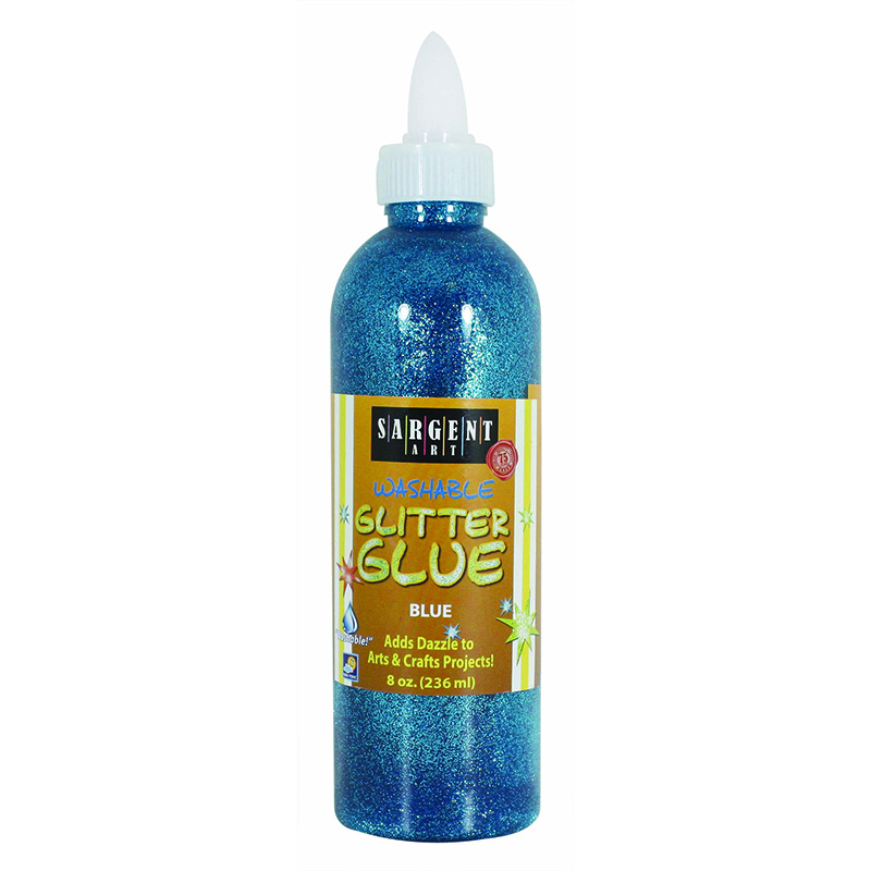 (6 Ea) 8oz Glitter Glue Blue