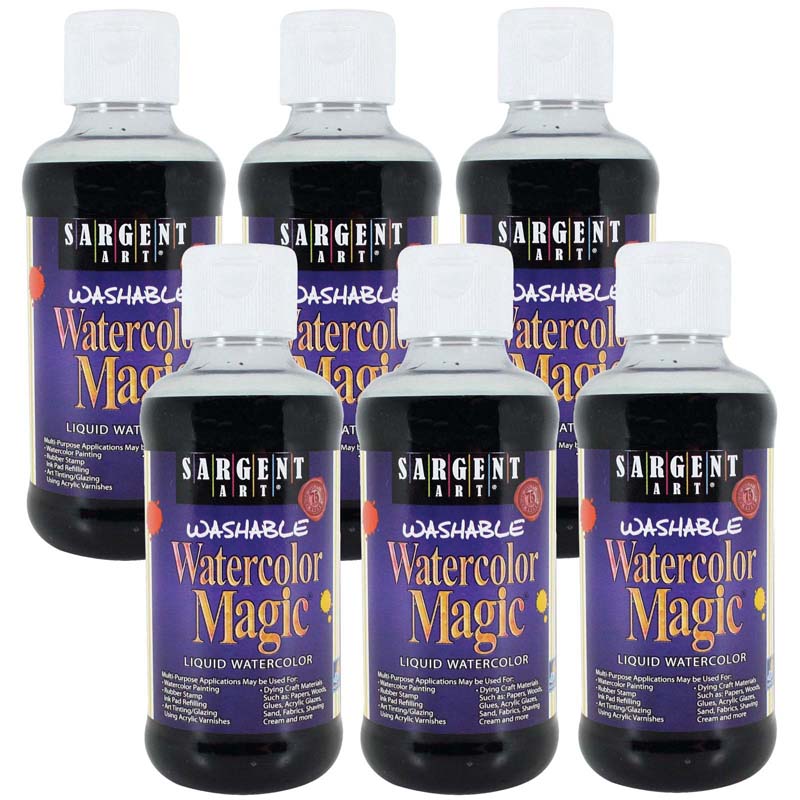 (6 Ea) Watercolor Magic Black 8 Oz