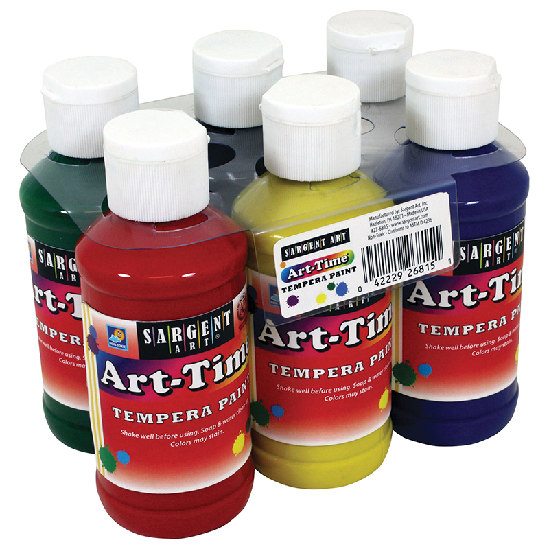 Art Time 4oz Tempera 6st Primary