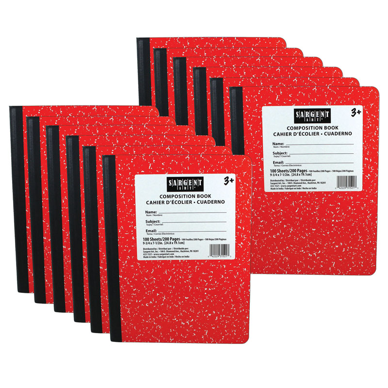 (12 Ea) Red Composition Book