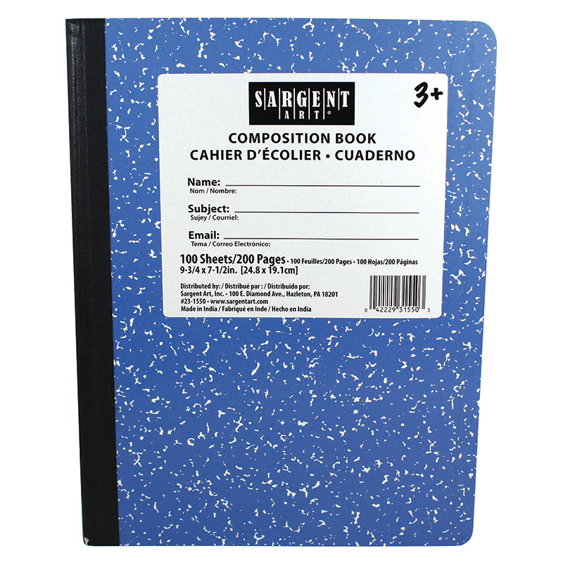 Blue Composition Book 100 Sheets