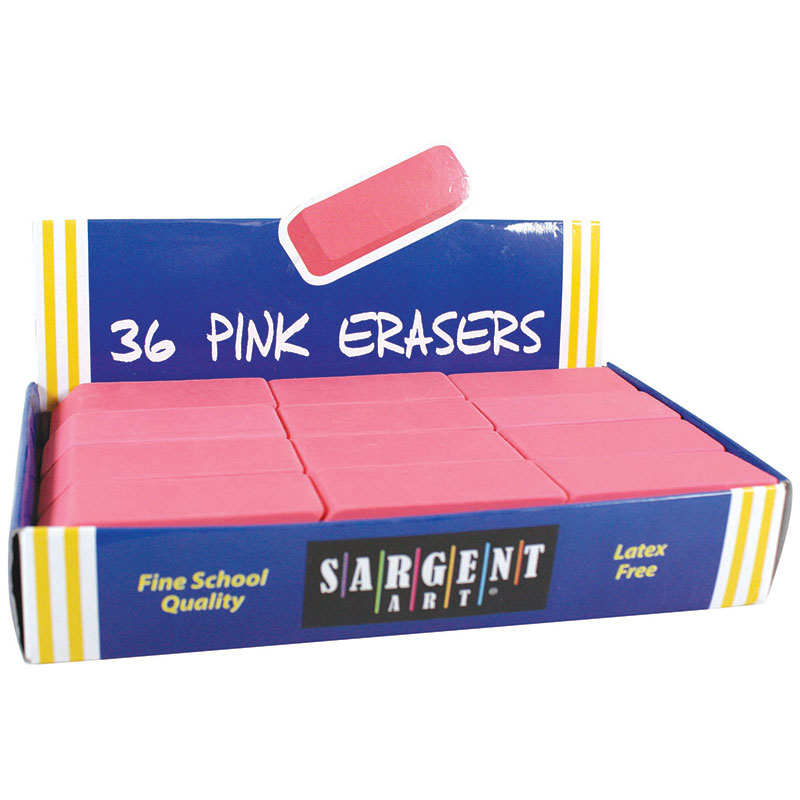 (3 Pk) Large Pink Eraser Pack 36