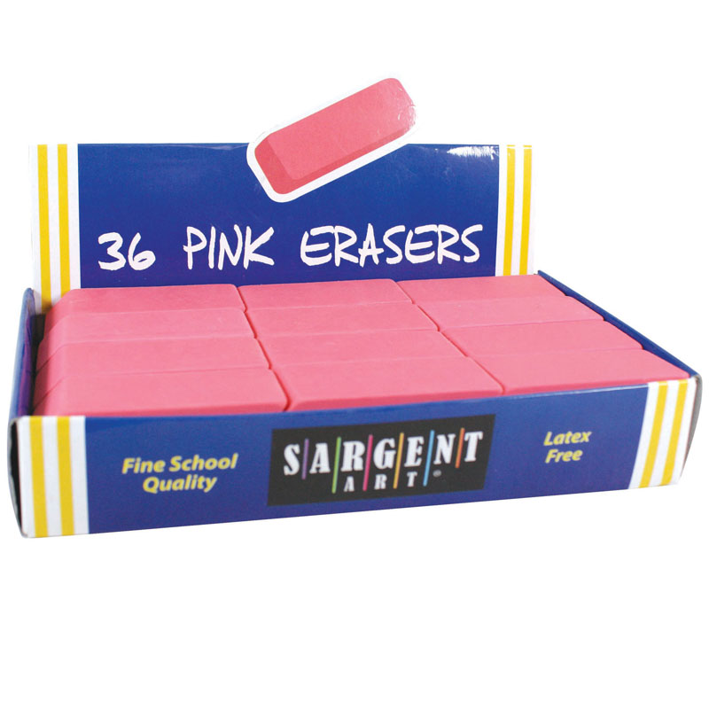 36ct Large Pink Eraser Pack