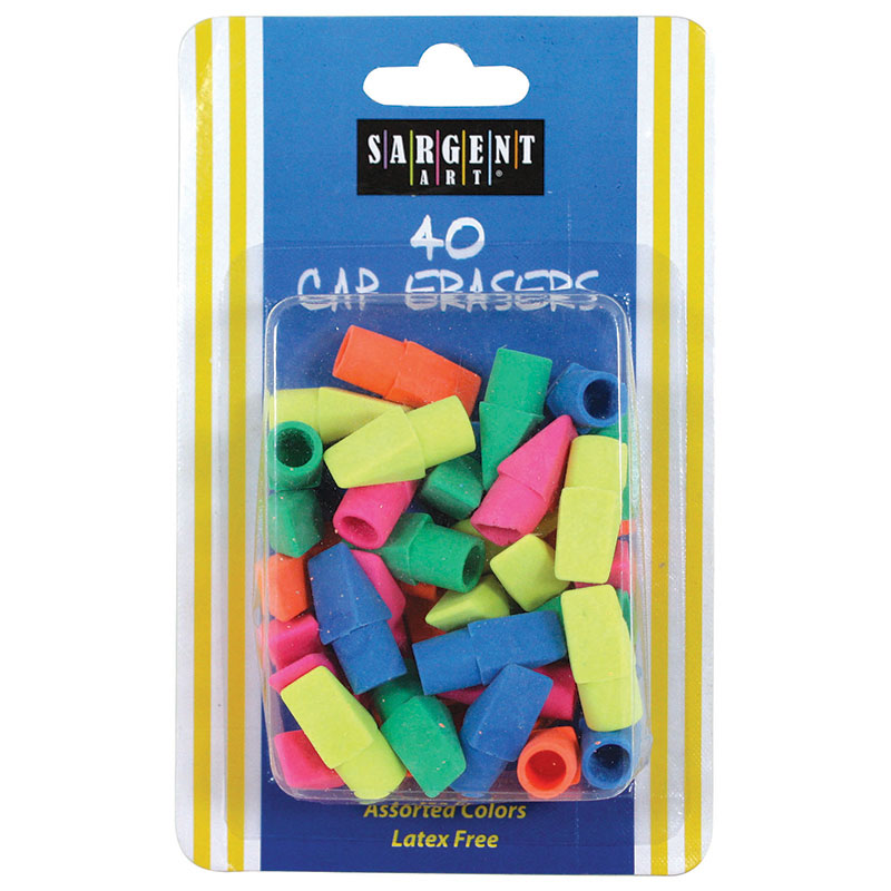 (24 Pk) Assorted Color Cap Eraser