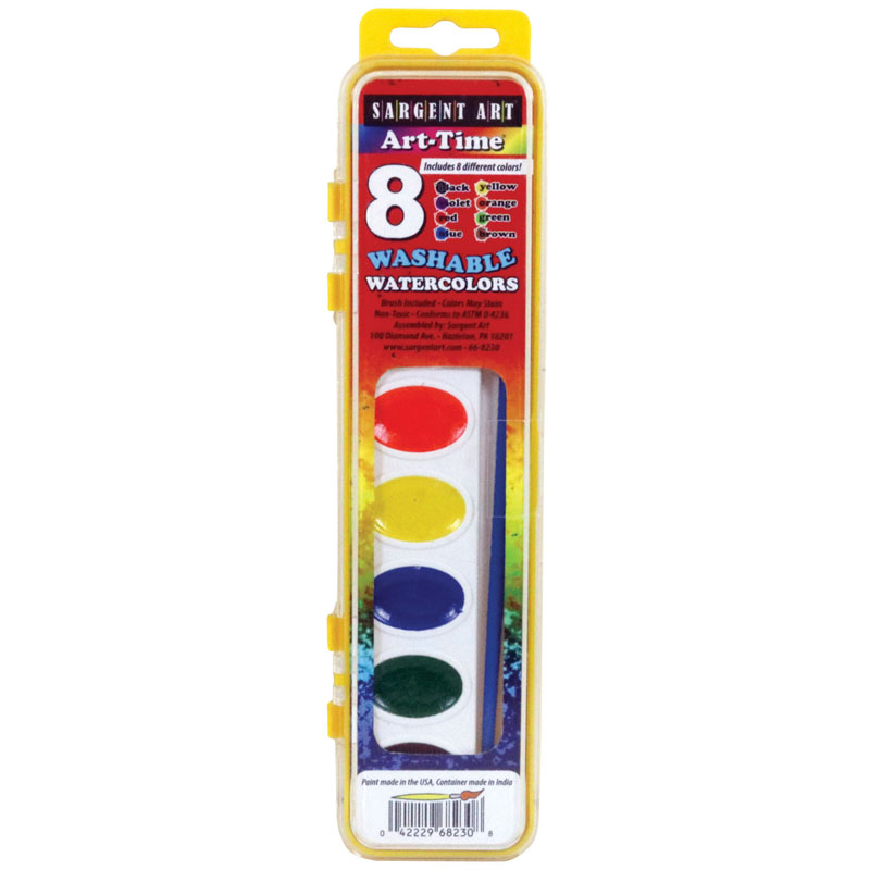 8 Semi Moist Watercolors Washable