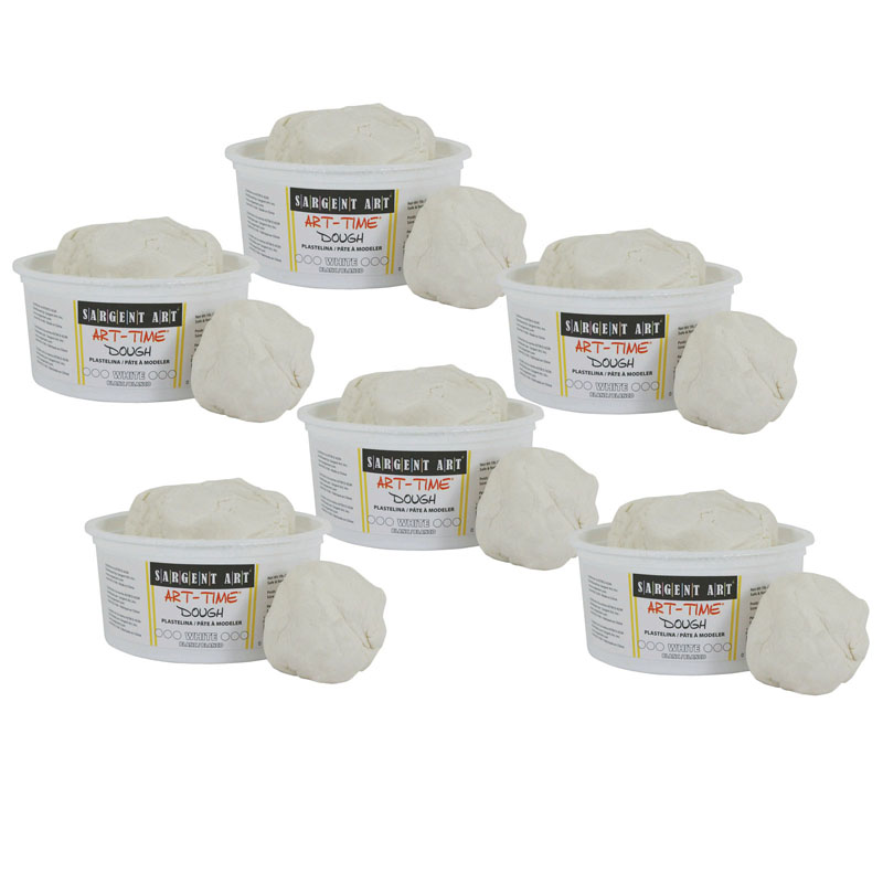 (6 Ea) 1lb Art Time Dough White