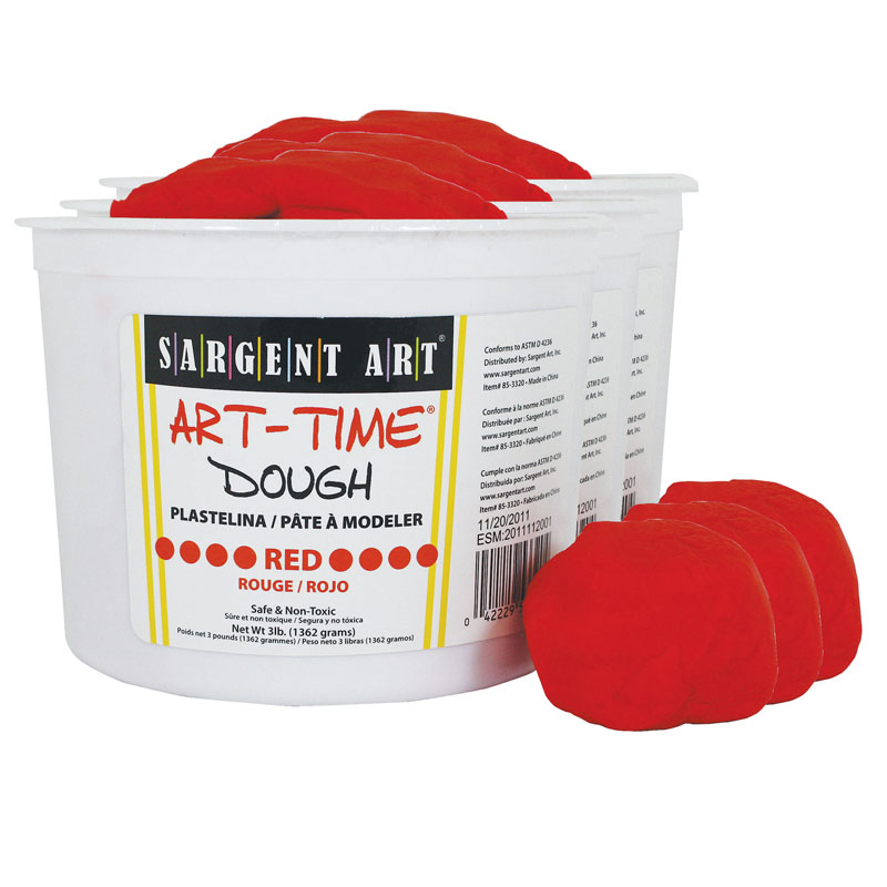 (3 Ea) 3lb Art Time Dough Red