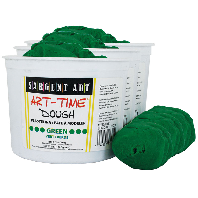 (3 Ea) 3lb Art Time Dough Green