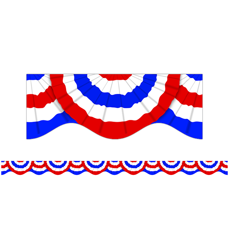 (12 Pk) Patriotic Bunting Scalloped