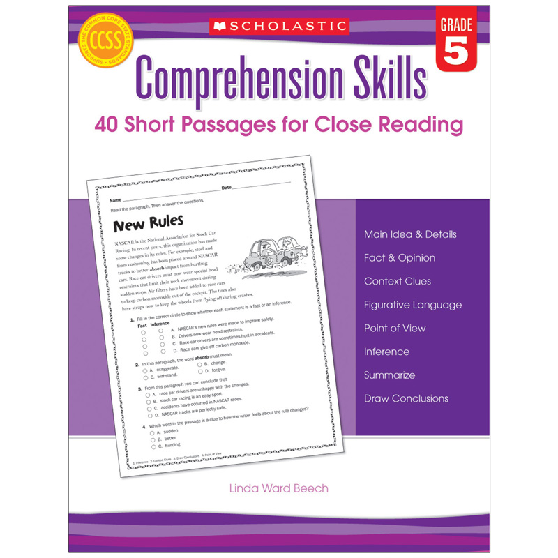 Comprehension Skills Gr 5 40 Short
