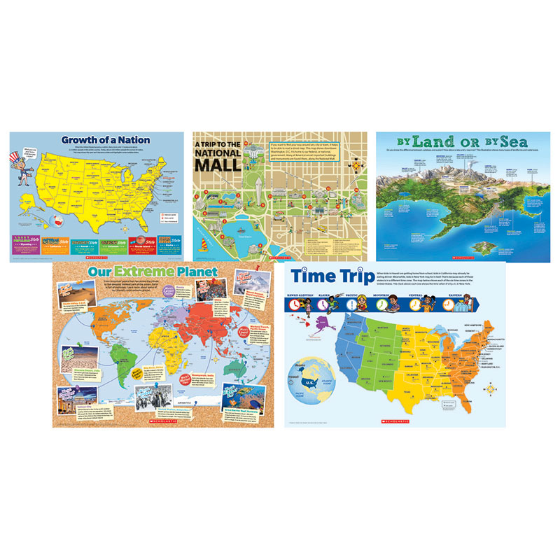 Map Skills 5 Piece Poster St