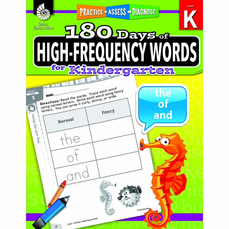 180 Day High Freq Words Gr K Workbk