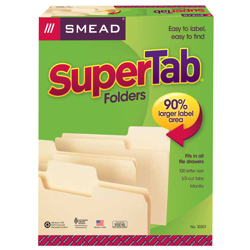 Smead Supertab 100bx Letter Size