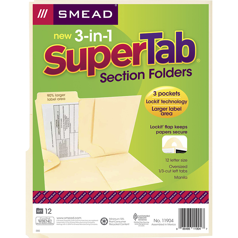 (3 Pk) Smead 3n1 Supertab Section