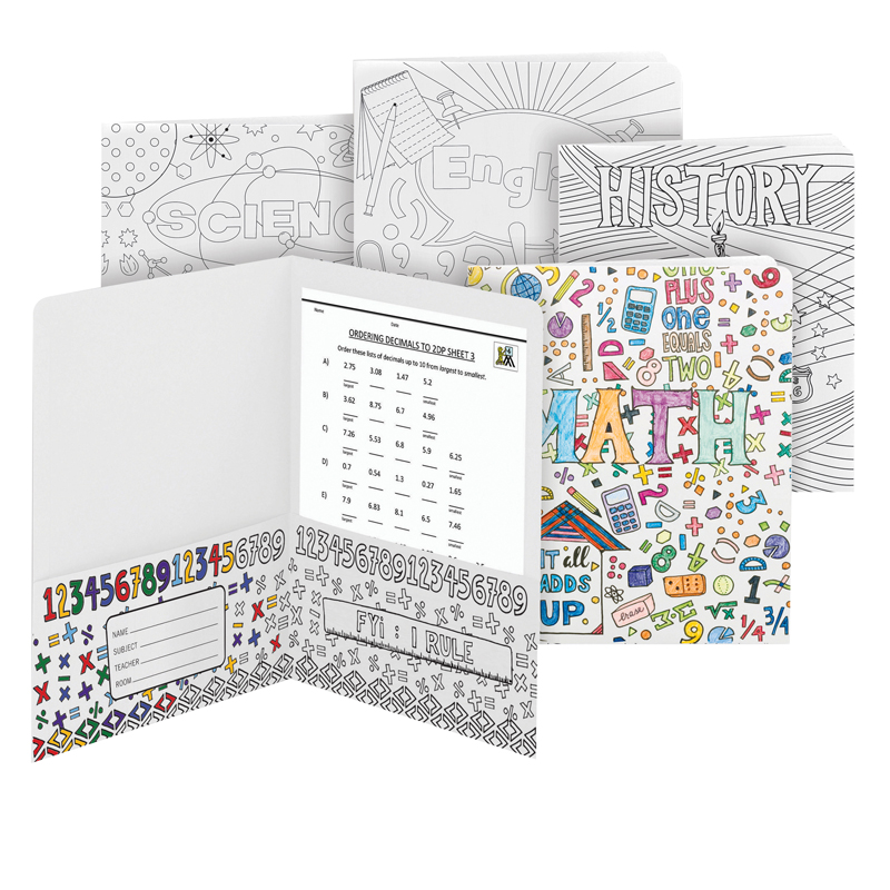 School Subjects Two Pocket Folders