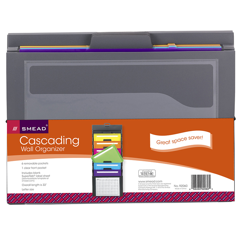 Smead Cascading Wall Organizer Gray