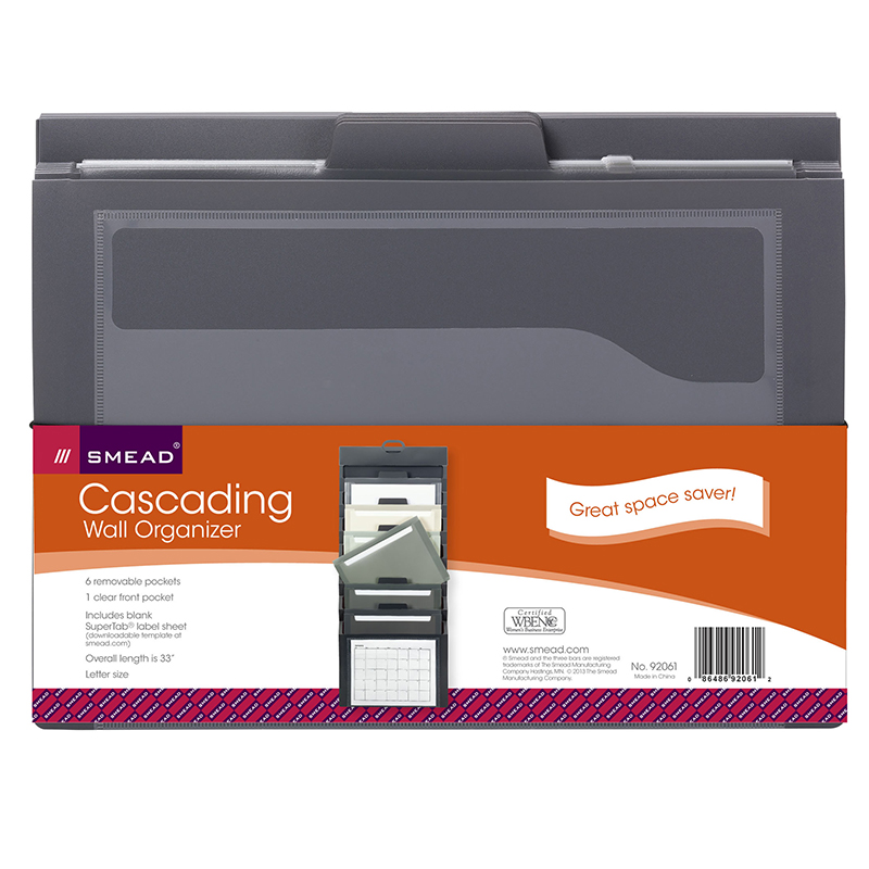 Smead Cascading Wall Organizer Gray