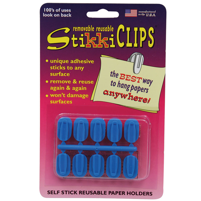 Stikkiclips Blue 10/Pk