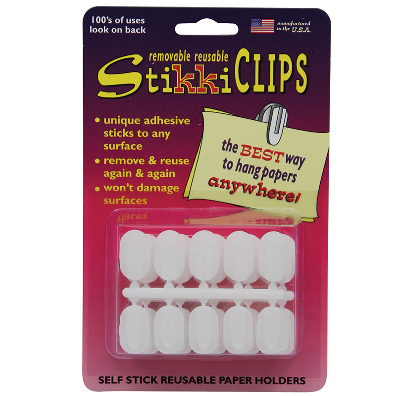 (6 Pk) Stikkiclips 30 White Clips