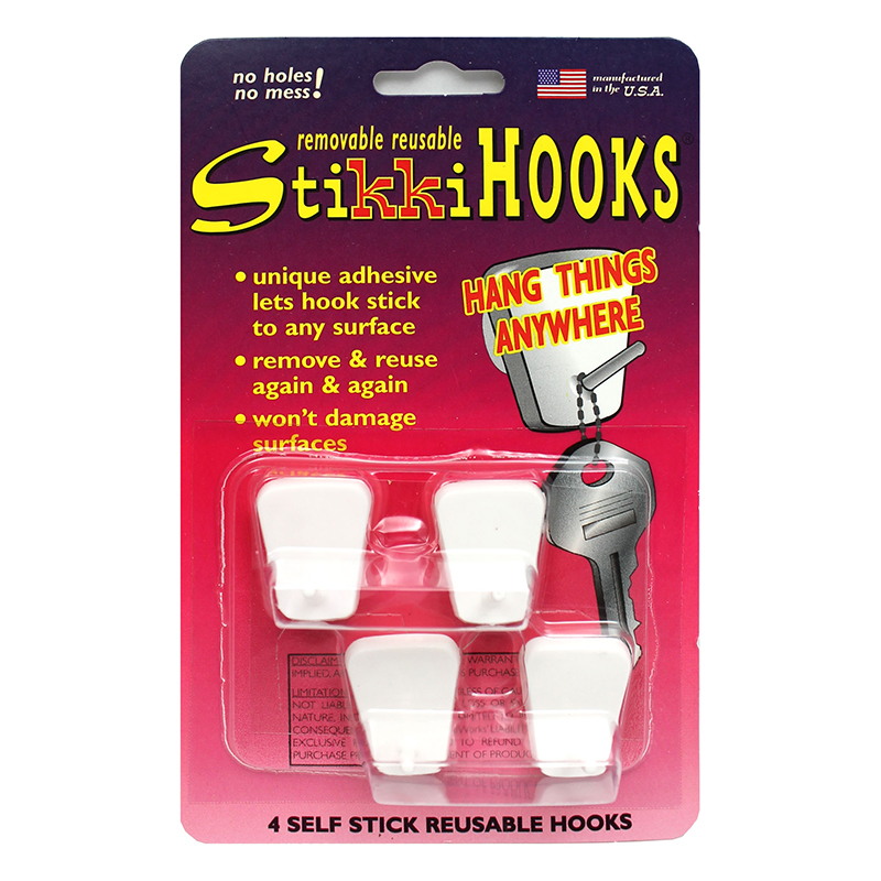 (12 Pk) Stikkihooks White 4 Per Pk