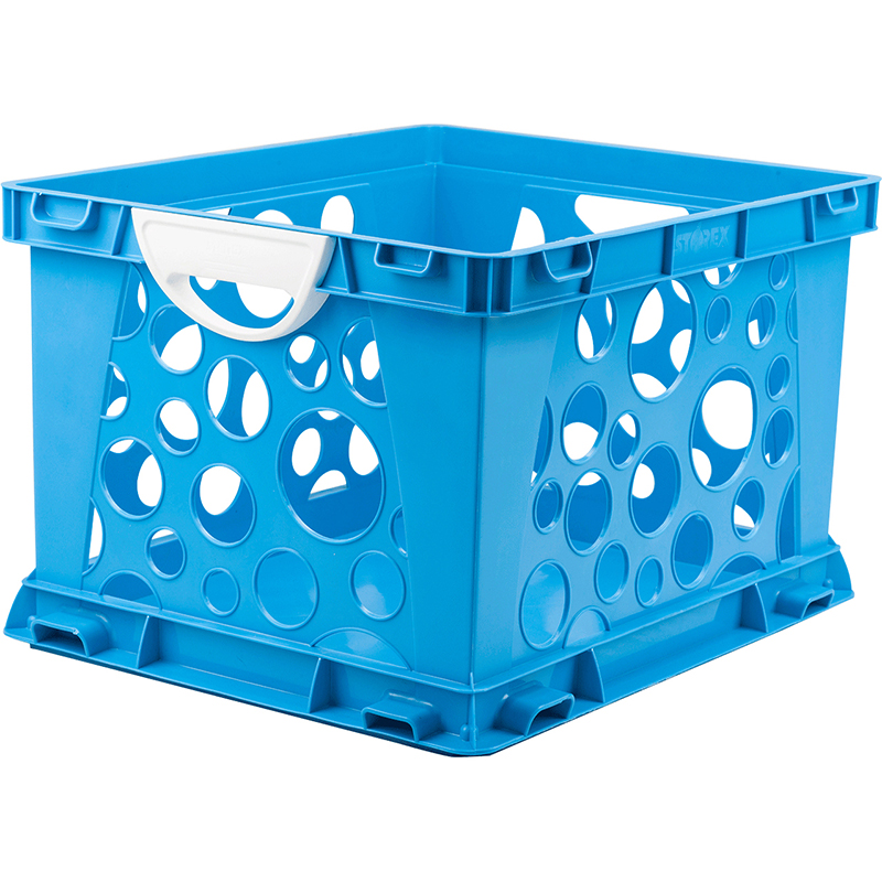 Premium File Crate W Handles Blue
