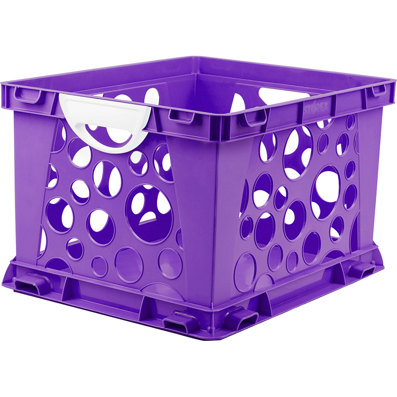 Premium File Crate W Handles Purple