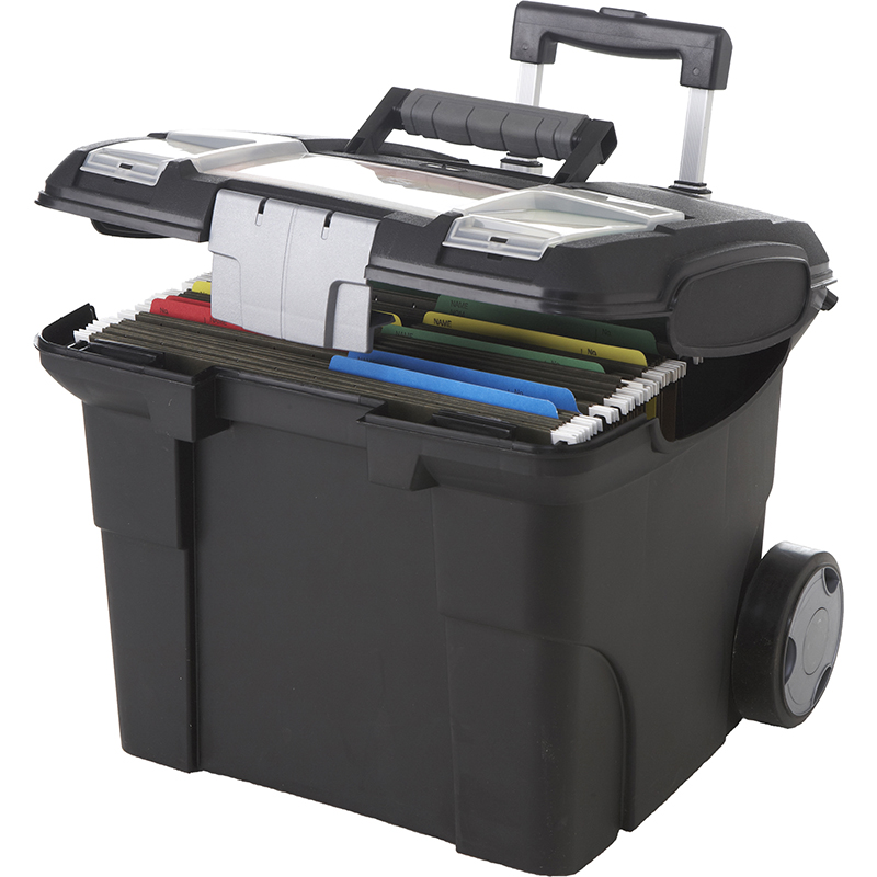 Storex Portable File Box On Wheels