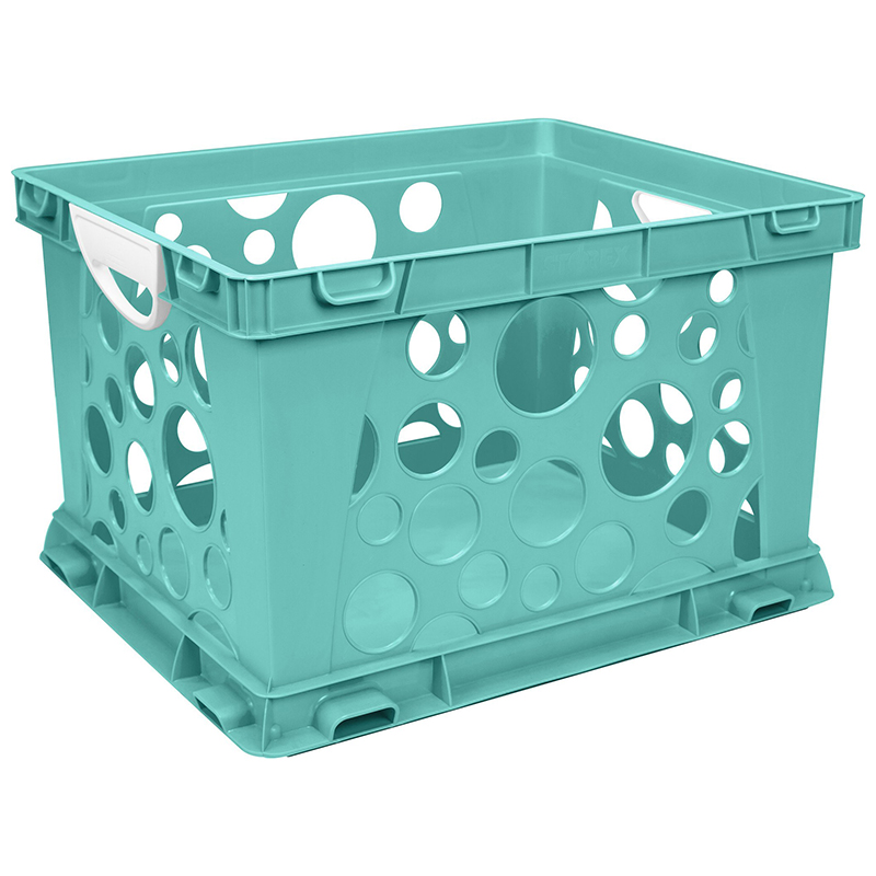 Premium File Crate W Handles Teal
