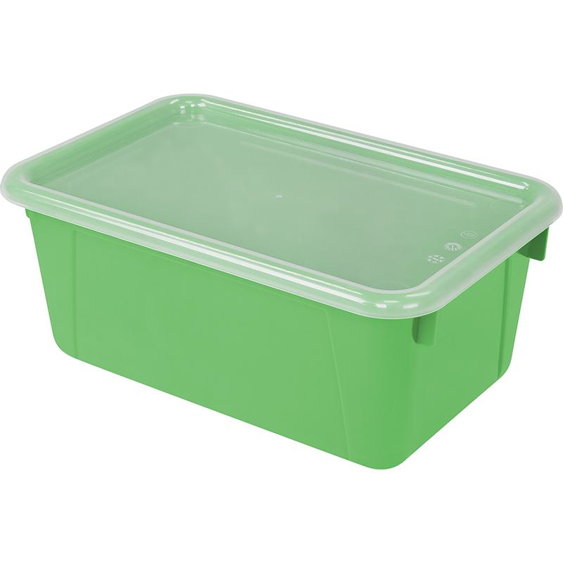 Small Cubby Bin With Cover Green
