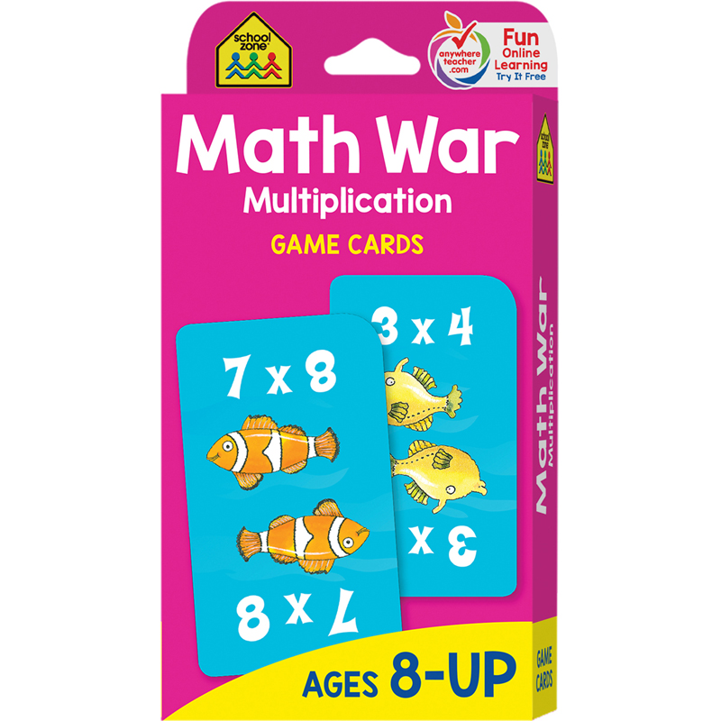 Math War Multiplication Game Cards