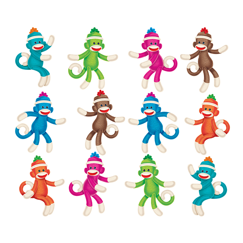 (6 Pk) Sock Monkeys Mini Accents