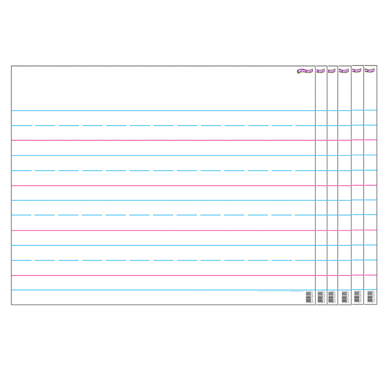 (6 Ea) Wipe-Off Chart Handwriting