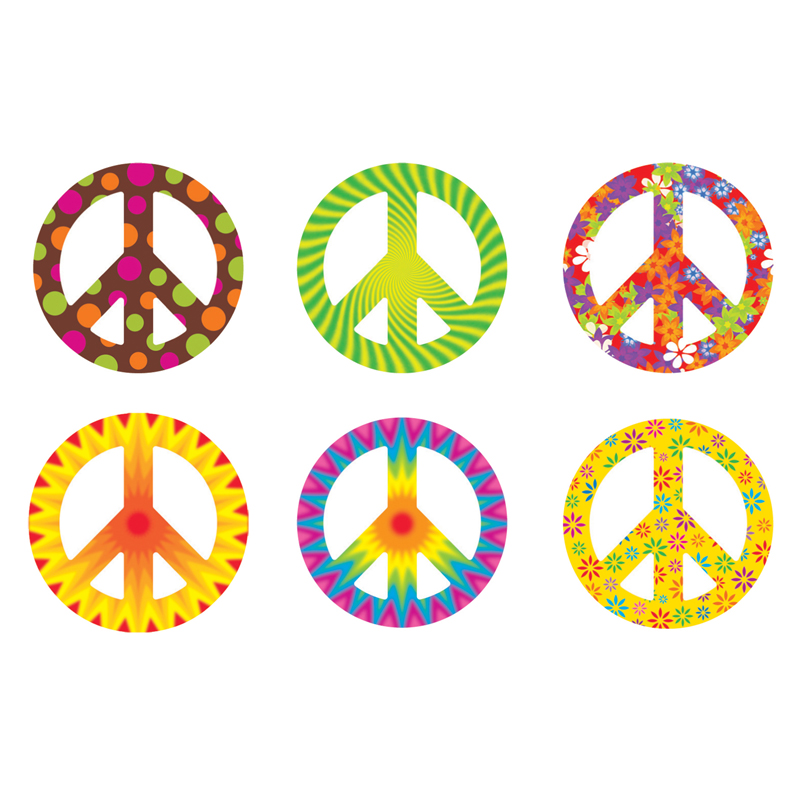 (6 Pk) Peace Signs Patterns Classic