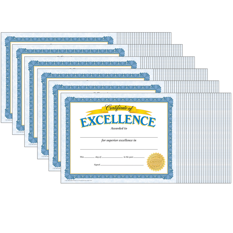 (6 Pk) Certificate Of Excellence