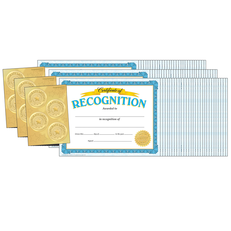 (3 Pk) Recognition Certificates &