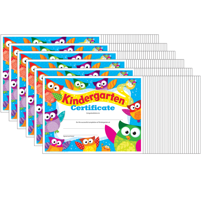 (6 Pk) Kindergarten Certificate Owl