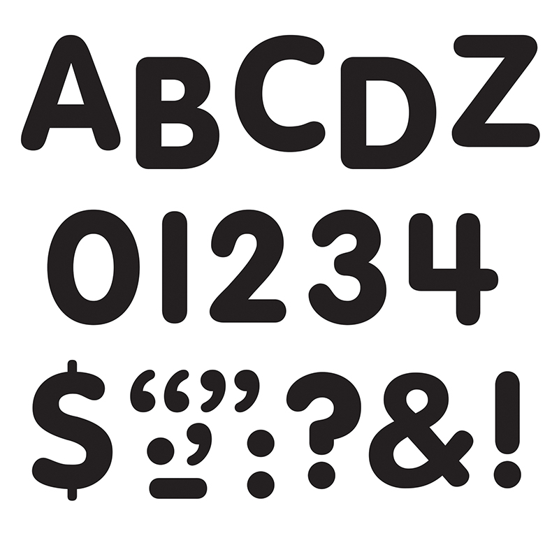 (6 Pk) Stick-Eze 1in Blk Letters