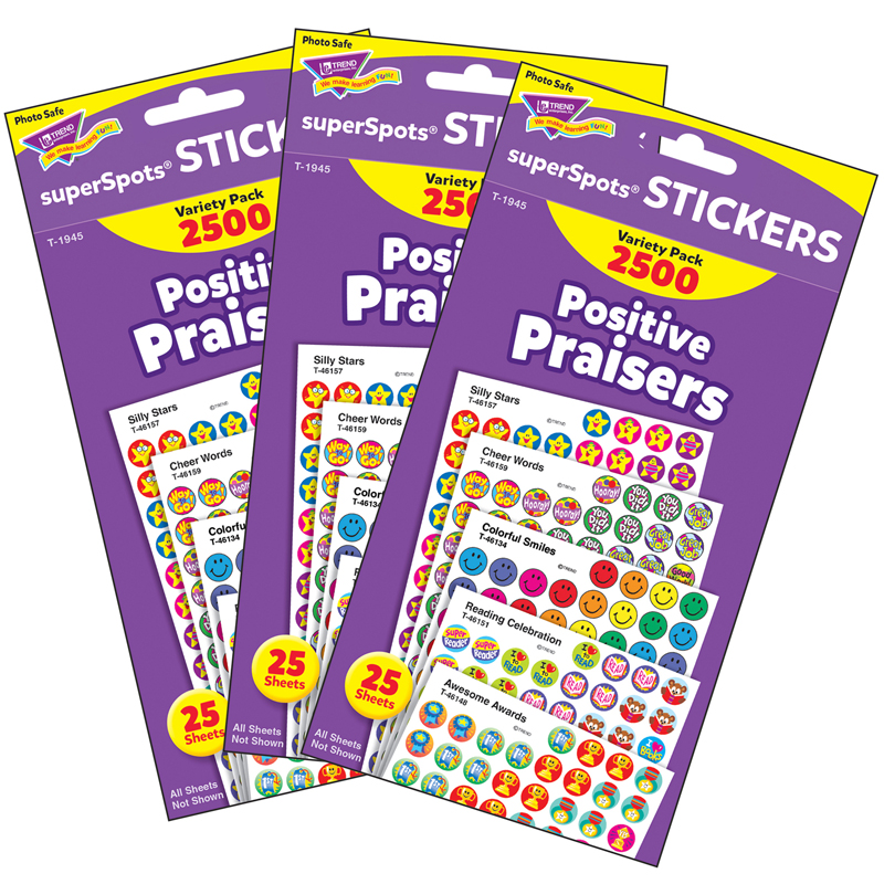 (3 Pk) Superspots Stickers Positive