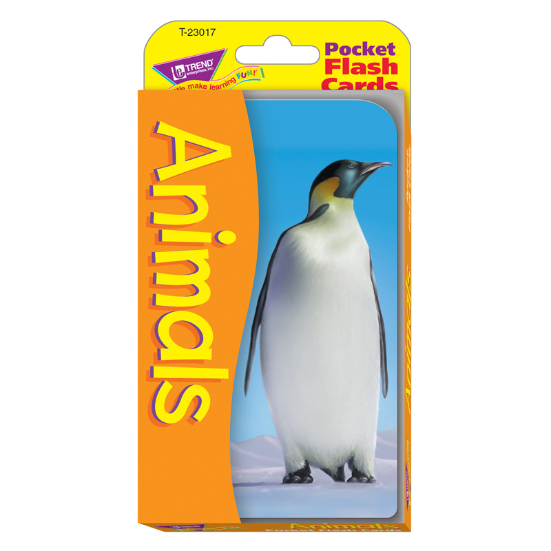 (3 Ea) Pocket Flash Cards Animals